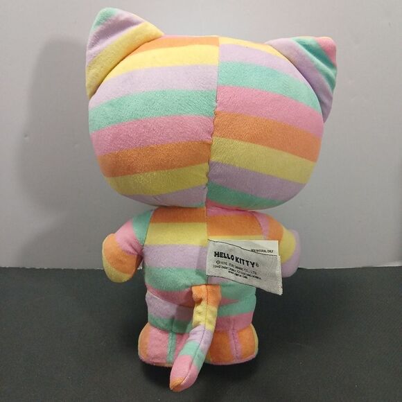 Gund Hello Kitty Striped Rainbow Cat Costume Plush Stuffed Animal Pastel Sanrio - Picture 2 of 4